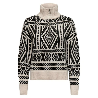 Après-Ski Quarter-Zip Patterned Sweater