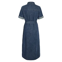 Gret Tied Denim Maxi Shirtdress