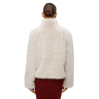 Monroe Faux Fur High-Collar Short Jacket