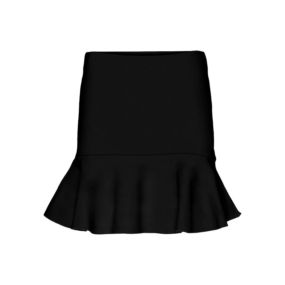 Skater Knit Mini Ruffle Skirt