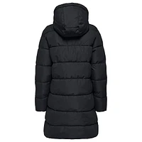 Channel-Quilted Mid-Length Puffer Coat