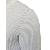 Mockneck Quarter-Zip Rib-Knit Pullover