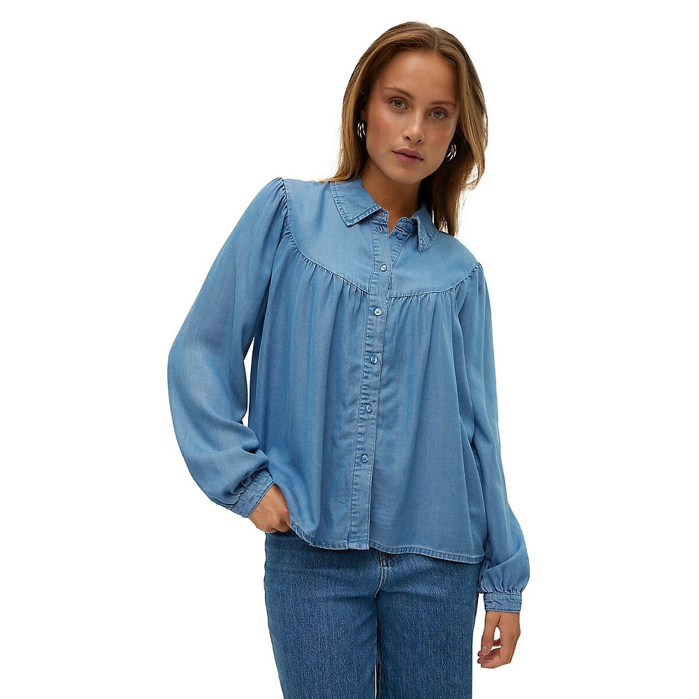 Chemise en jean Galilea Tencel à empiècement V