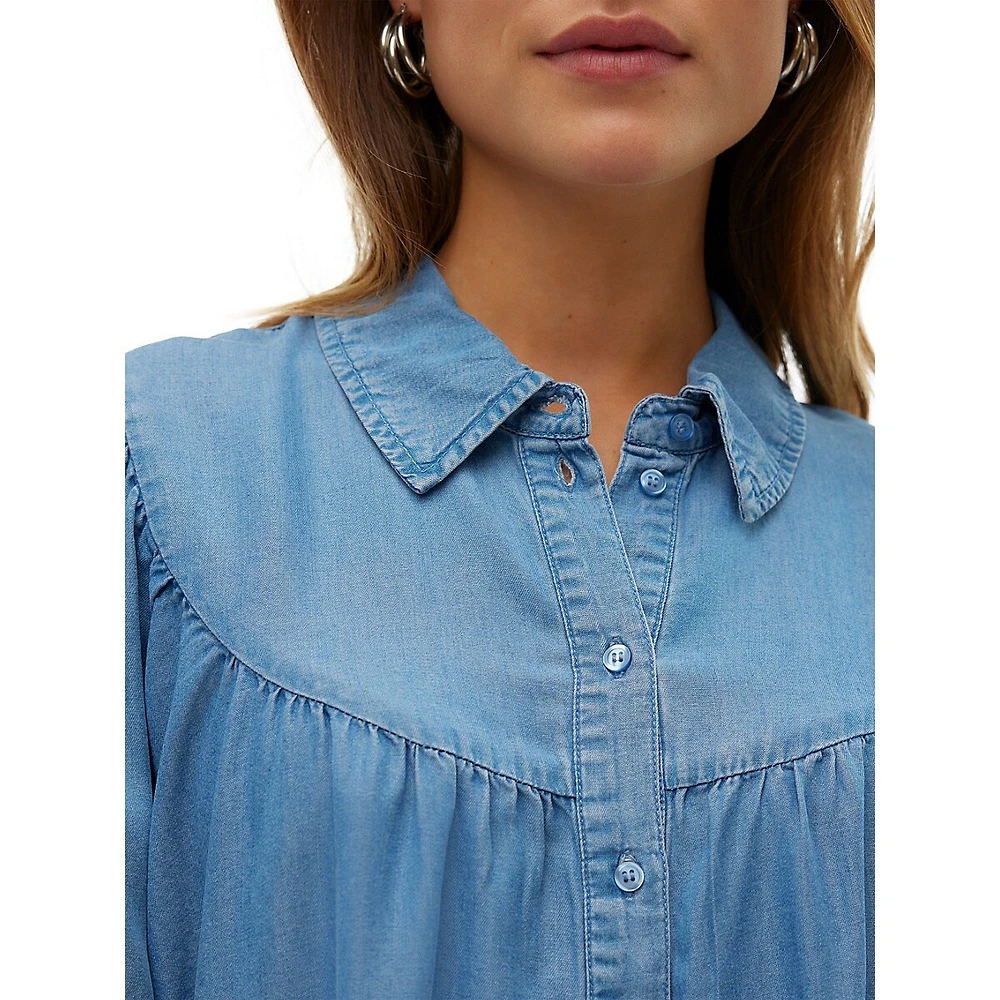 Chemise en jean Galilea Tencel à empiècement V