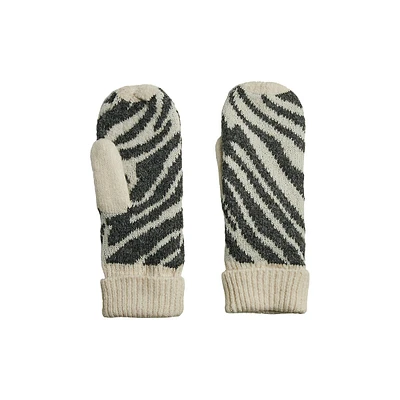 Women's Naima Zebra-Stripe Kni Mittens