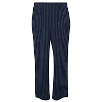 Plus Emma High-Waist Wide-Leg Pinstriped Pants