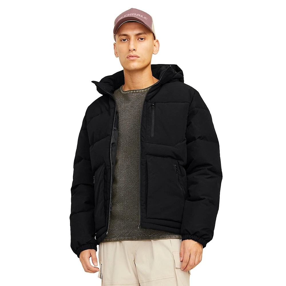 Otto Hooded Bonded-Zip Puffer Coat