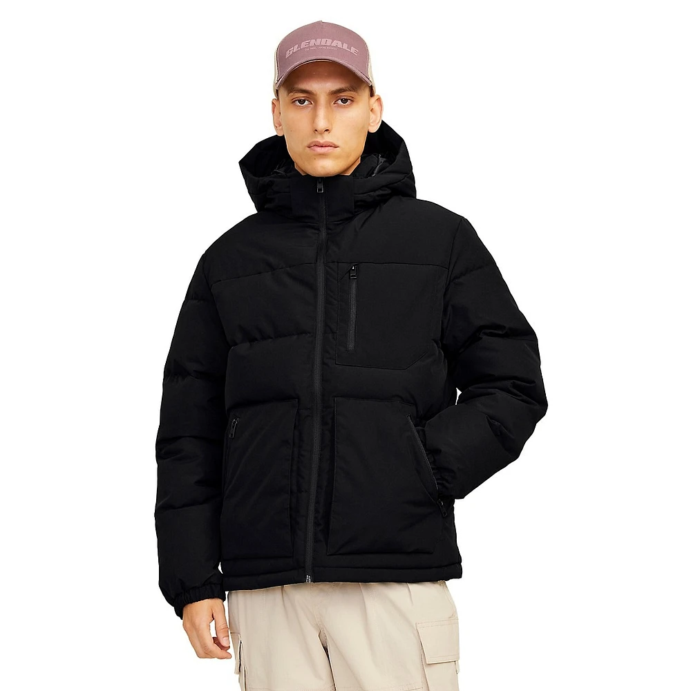 Otto Hooded Bonded-Zip Puffer Coat