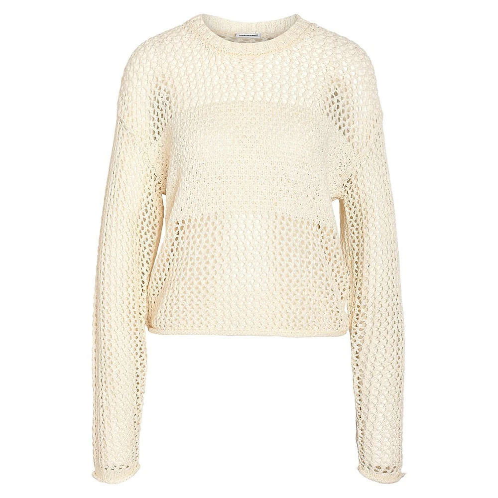 Sandy Open-Knit Crop Sweater