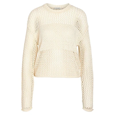 Sandy Open-Knit Crop Sweater