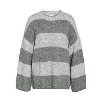 Sutton Marled-Knit Striped Sweater