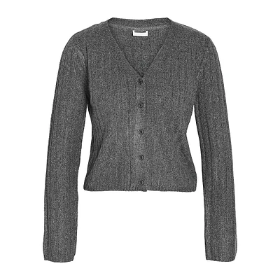 Hannah Ribbed V-Neck Cardigan