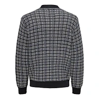 Leno V-Neck Check Cardigan