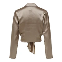 Idety Tie-Front Satin Shirt