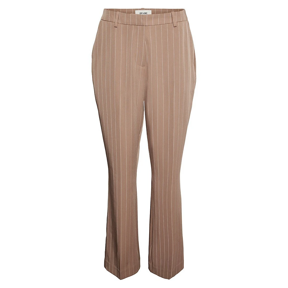 Flared Pinstripe Dress Pants