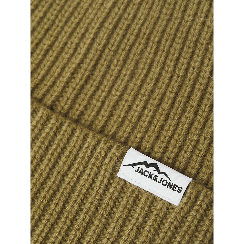 North Graphic Wool-Blend Ribbed Toque