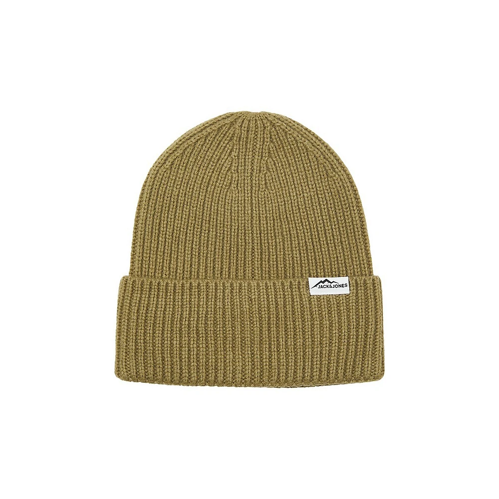 North Graphic Wool-Blend Ribbed Toque