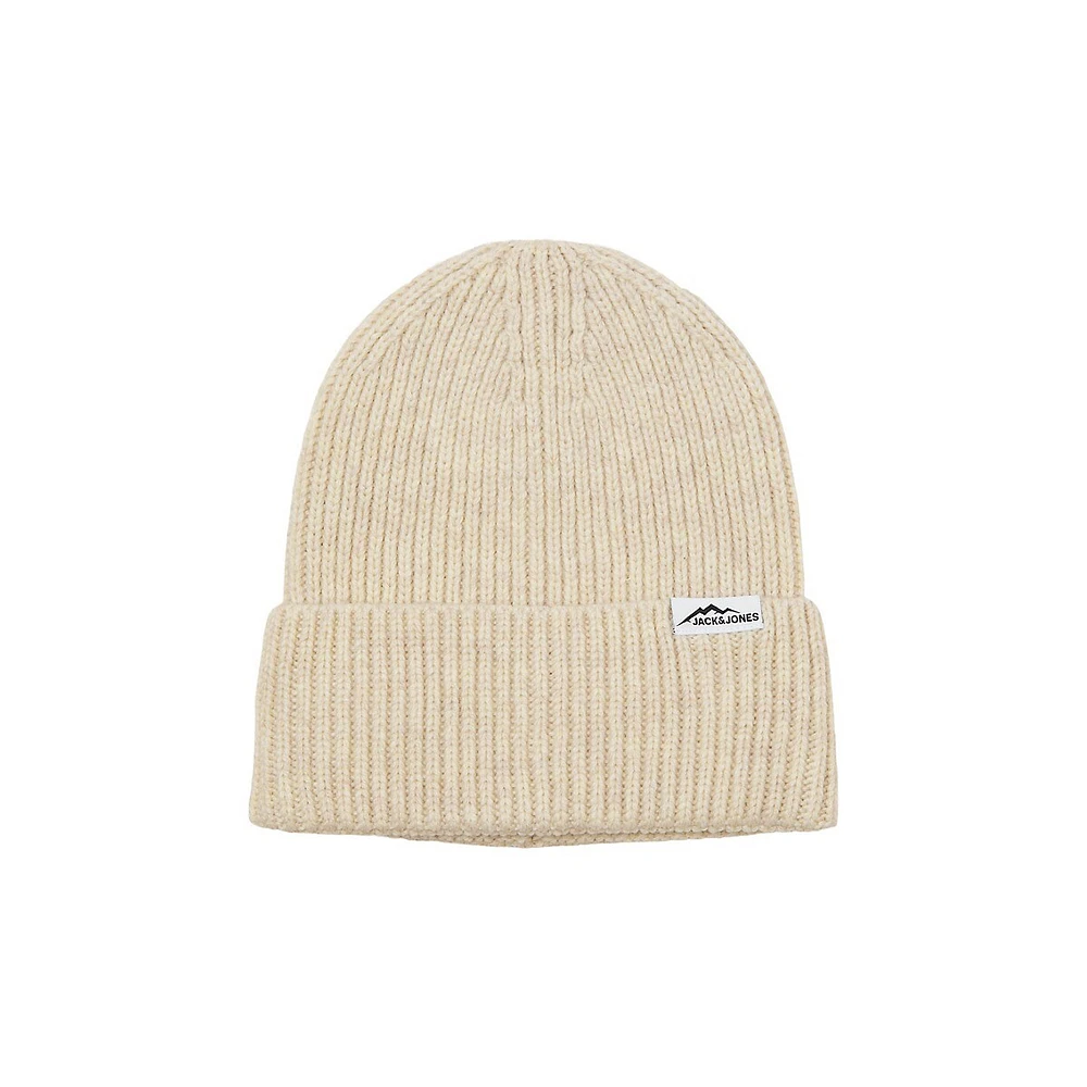 North Graphic Wool-Blend Ribbed Toque