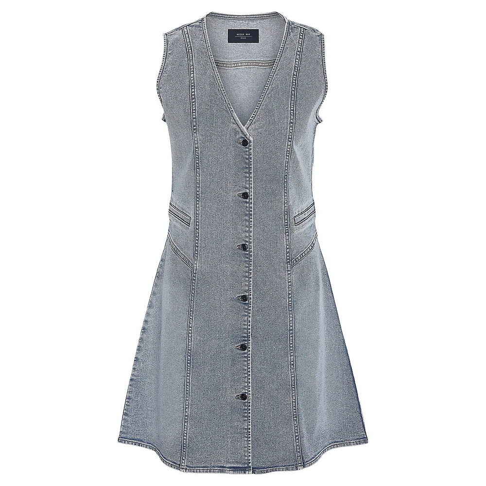 Sanna Sleeveless Buttoned Denim Dress