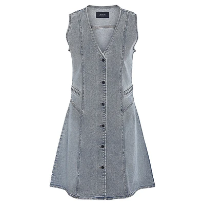 Sanna Sleeveless Buttoned Denim Dress