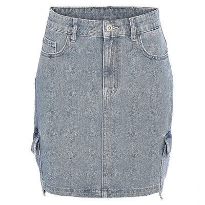 Kenja Denim Mini Cargo Skirt