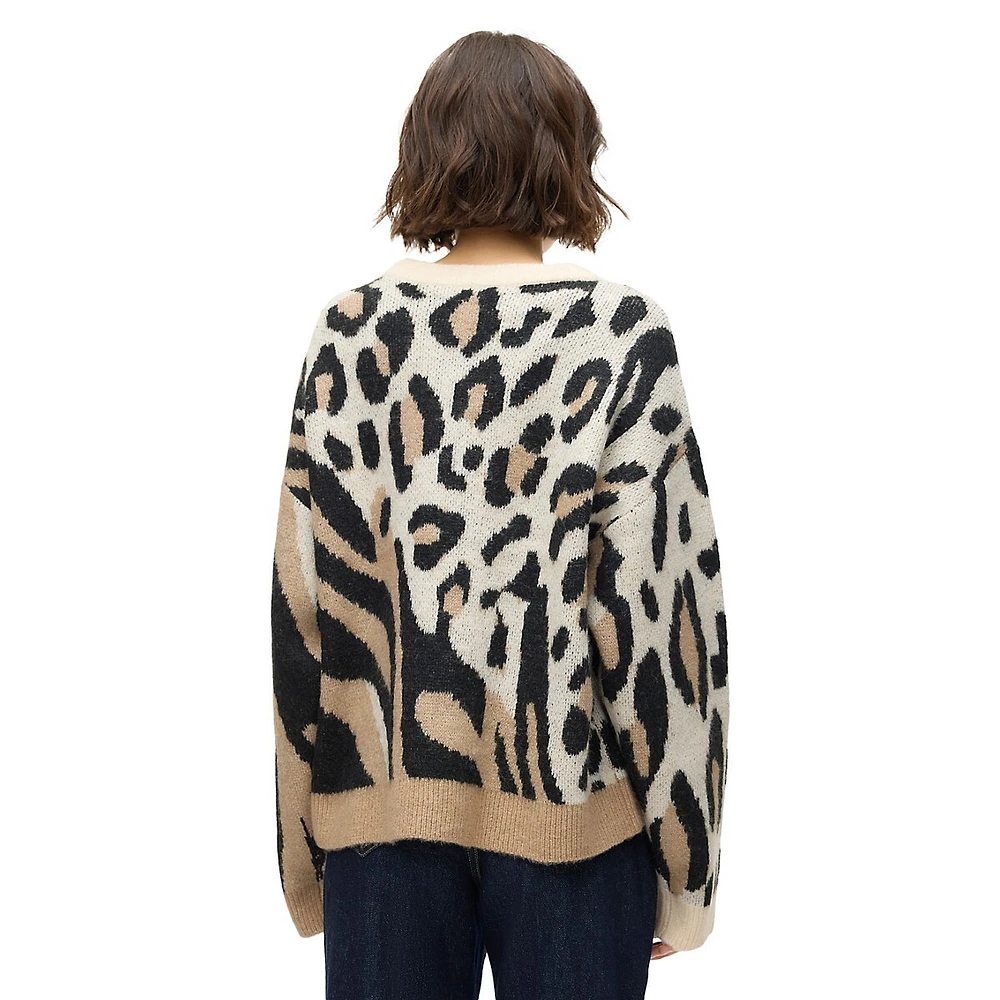 Kai Mixed Animal-Print Sweater