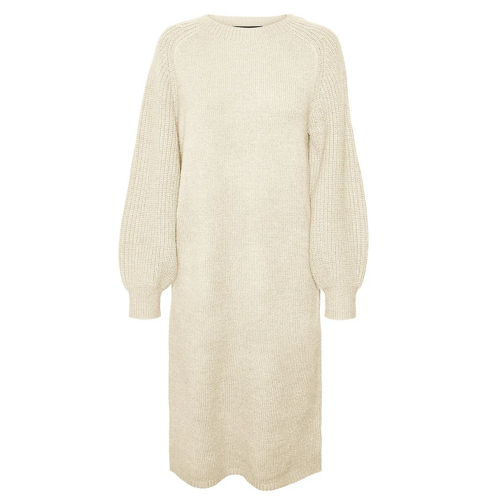 Enya Balloon-Sleeve Sweater Dress