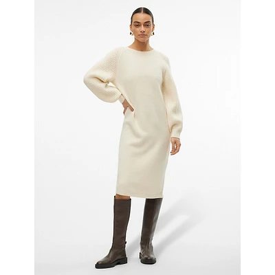 Enya Balloon-Sleeve Sweater Dress