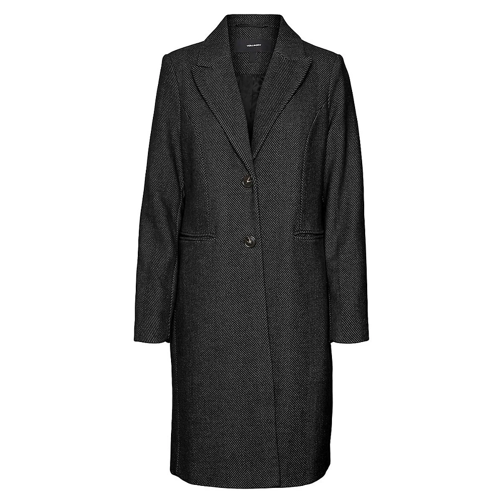 Blaza Herringbone Long Coat