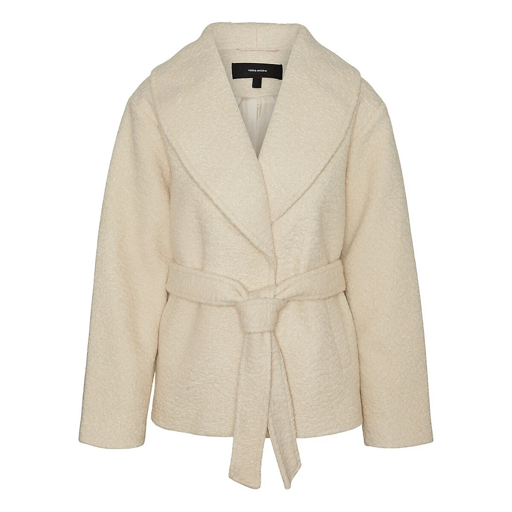 Elite Bergen Shawl-Collar Belted Short Coat