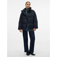 Ashley Belted Stand-Collar Quilt Jacket