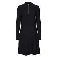 Nancy Mockneck Quarter-Zip Knit Dress