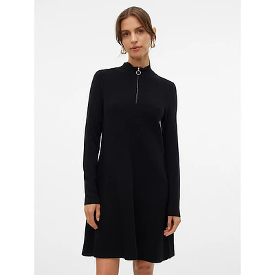 Nancy Mockneck Quarter-Zip Knit Dress