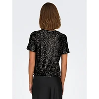 Ana Short-Sleeve Sequin Top