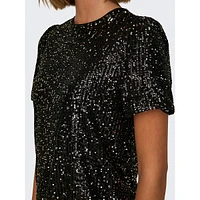 Ana Short-Sleeve Sequin Top