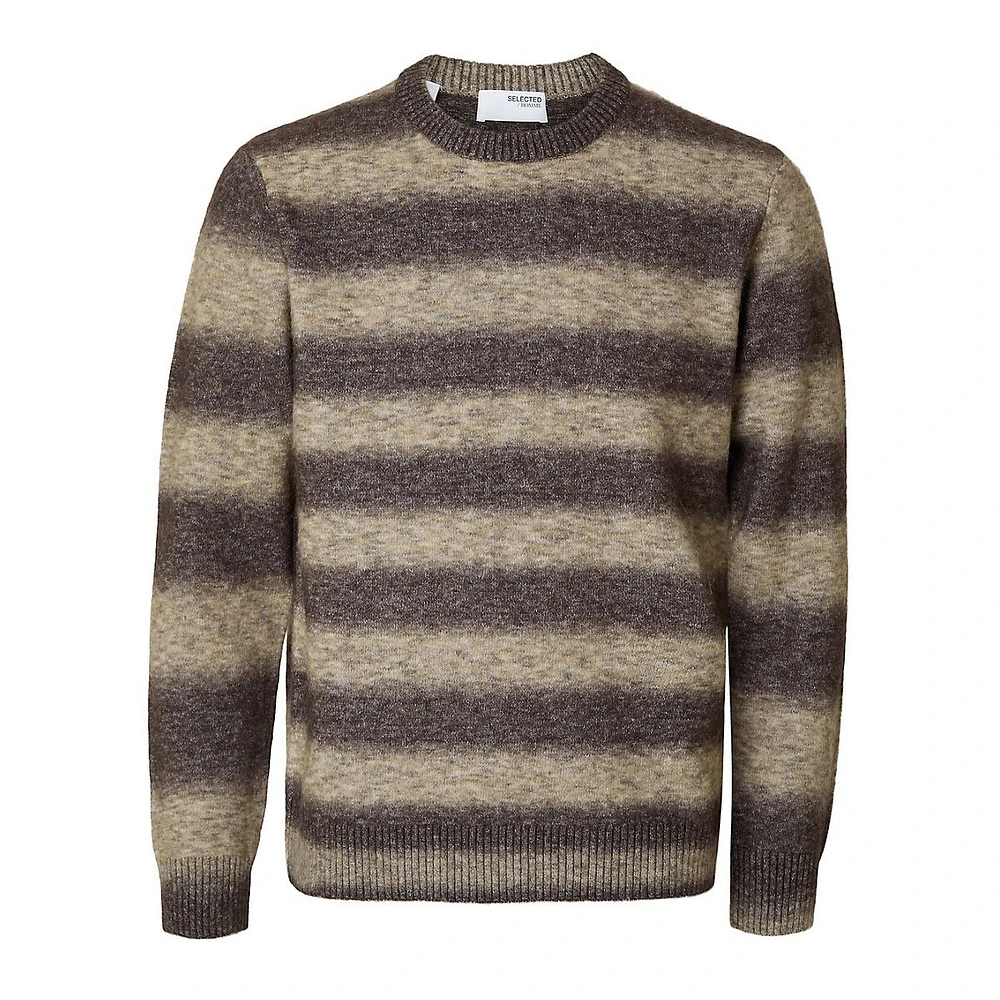 Wool-Blend Ombre-Striped Sweater