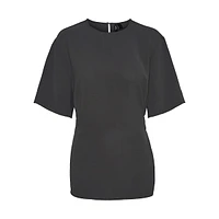 Plus Short-Sleeve Back-Tie Top