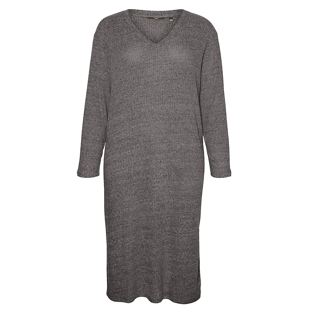 Plus Ceri V-Neck Midi Sweater Dress