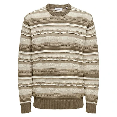 Lucker Abstract-Texture Crewneck Sweater