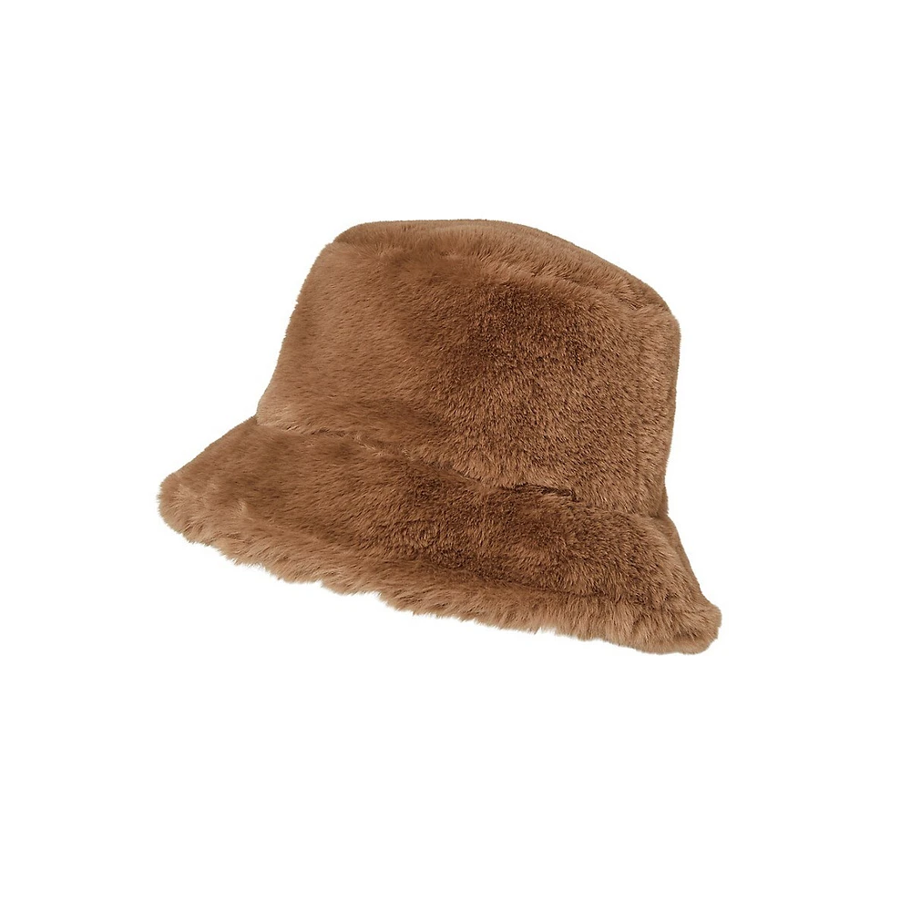 Chapeau bob en fausse fourrure