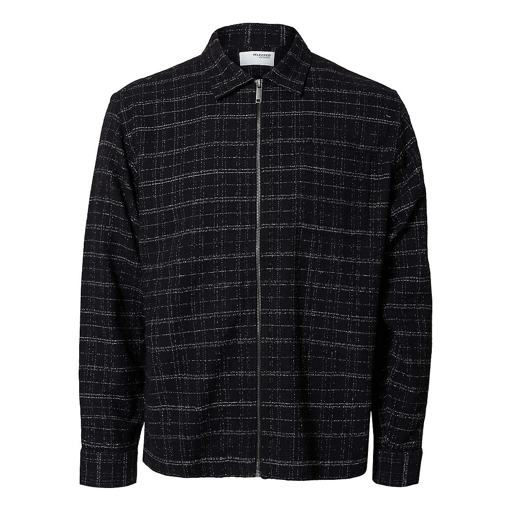 James Checked Zip-Front Overshirt