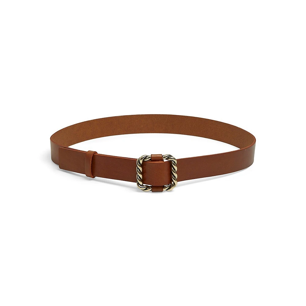 Awian Suede Braided-Buckle Belt