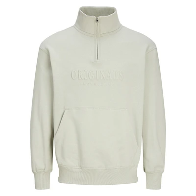 Frederiksberg Mockneck Quarter-Zip Logo Sweatshirt