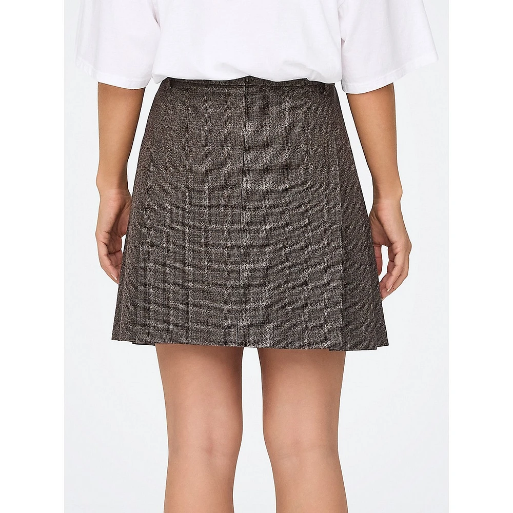 Dell Pleated Mélange Mini Skirt