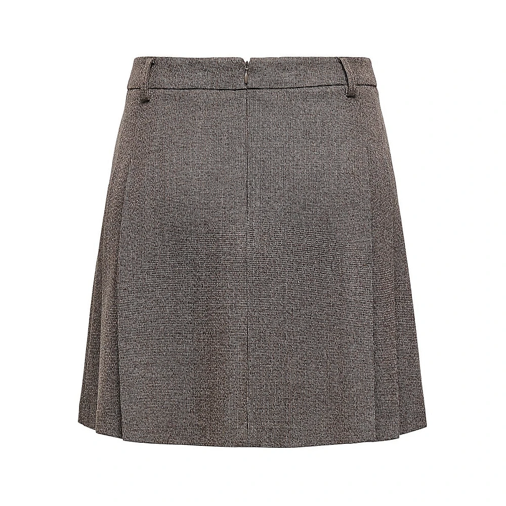 Dell Pleated Mélange Mini Skirt