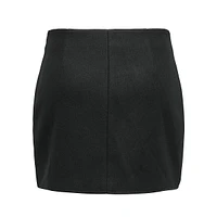 Button-Down Felt Mini Skirt