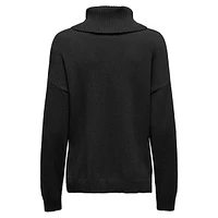 Button-Detail Roll-Neck Sweater