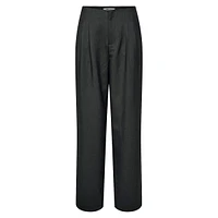 Marion Pleated High-Waist Wide-Leg Pants