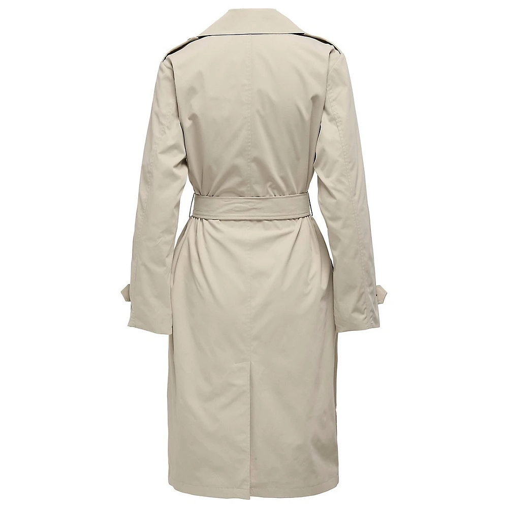 Trench-coat long à double boutonnage