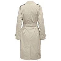 Double-Breasted Long Trench Coat